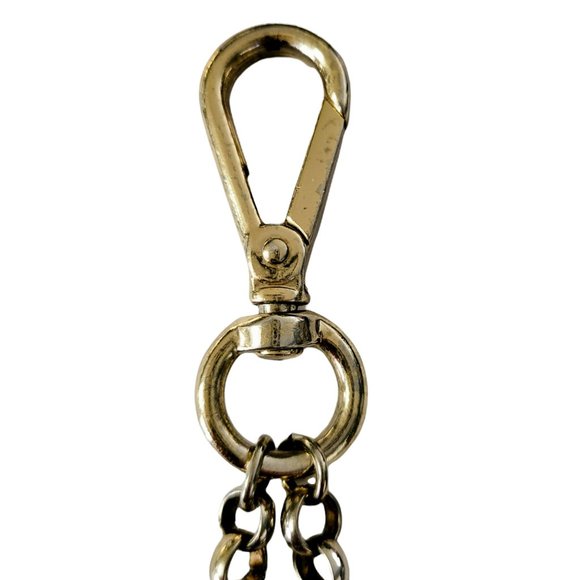 LIZ CLAIBORNE Vintage Bag / Purse Charm 'Lock & Key' from 2000s Y2K (Gold)- GUC - Picture 5 of 6